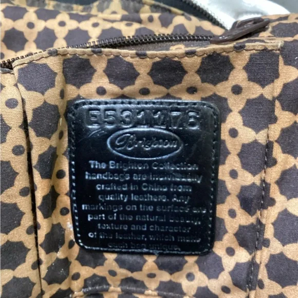 Brighton Black & Brown Leather Tote Bag with Silver Hardware - Picture 8 of 8